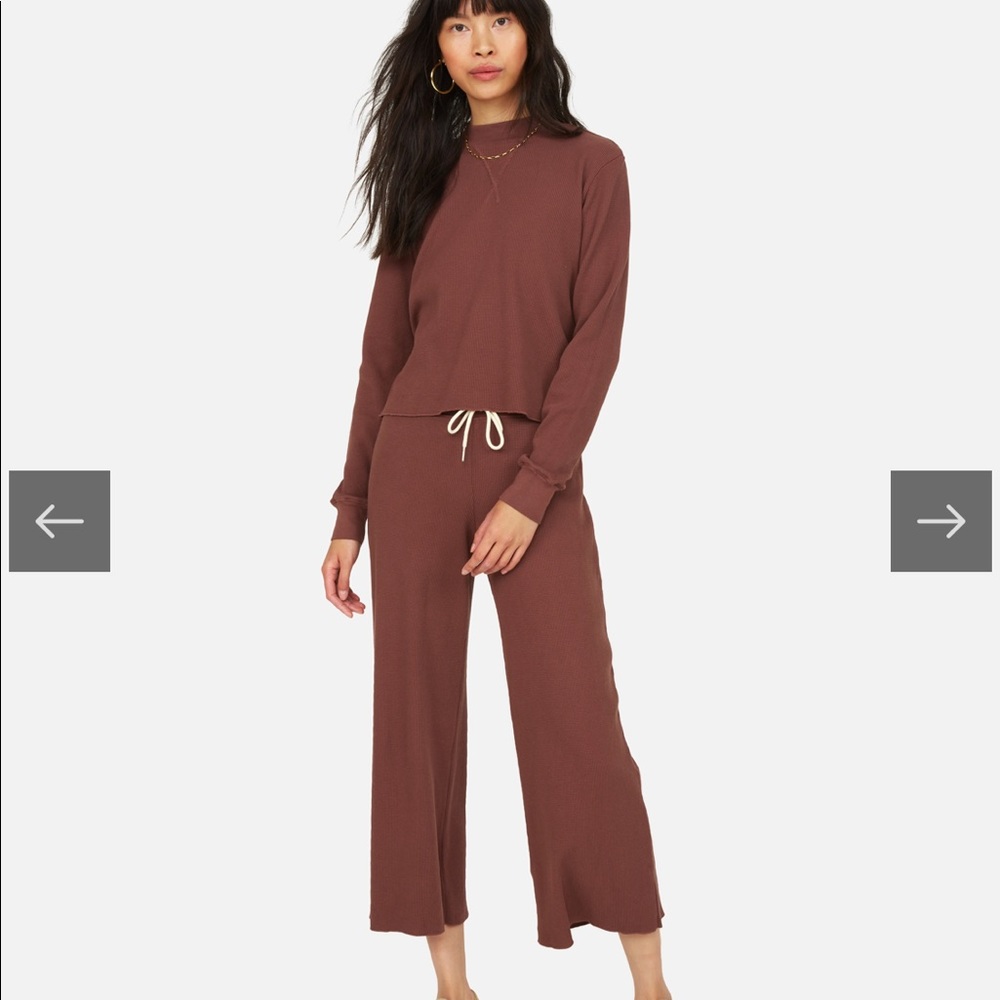 MATE Organic Thermal Boxy Crop + Wide Leg Pant Set